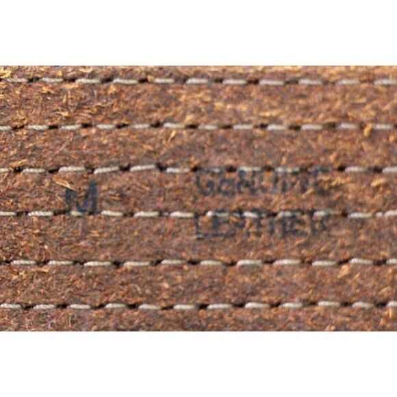AEO BROWN GENUINE LEATHER 1.5"Wd STITCHED CASUAL WOMEN'S BELT Sz M (F93 - Picture 9 of 11